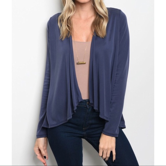 SALES ❗️Long Sleeve Navy Cardigan - Picture 2 of 5